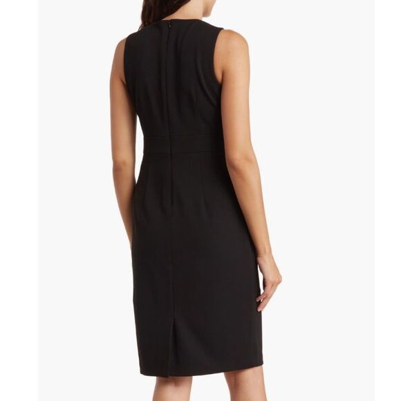 Eliza J Faux Pearl Sleeveless Shift Dress Classic Little Black Dress Size 12 NWT - Picture 3 of 5